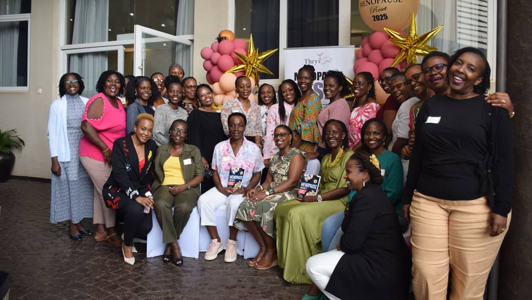 Women gathered at a ThryvSoul Menopause Reset event in Kampala